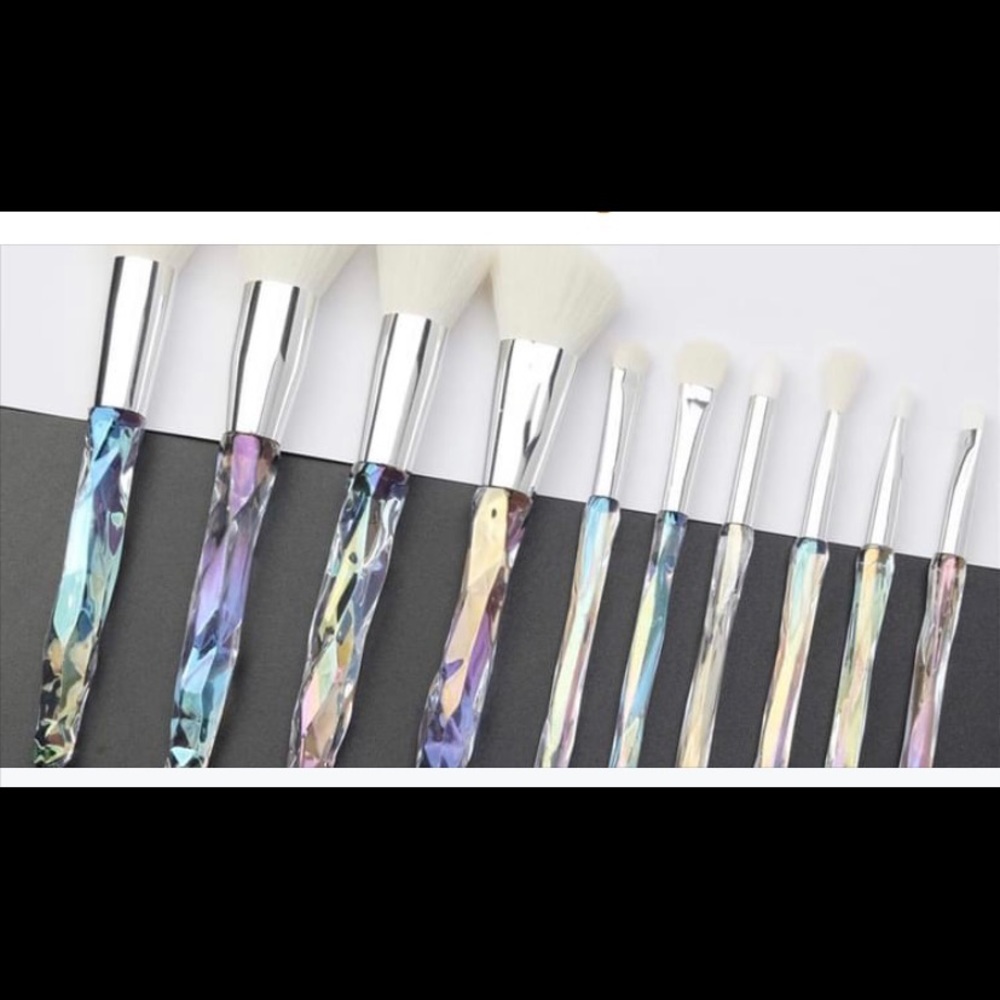 10 piece crystal makeup brushes